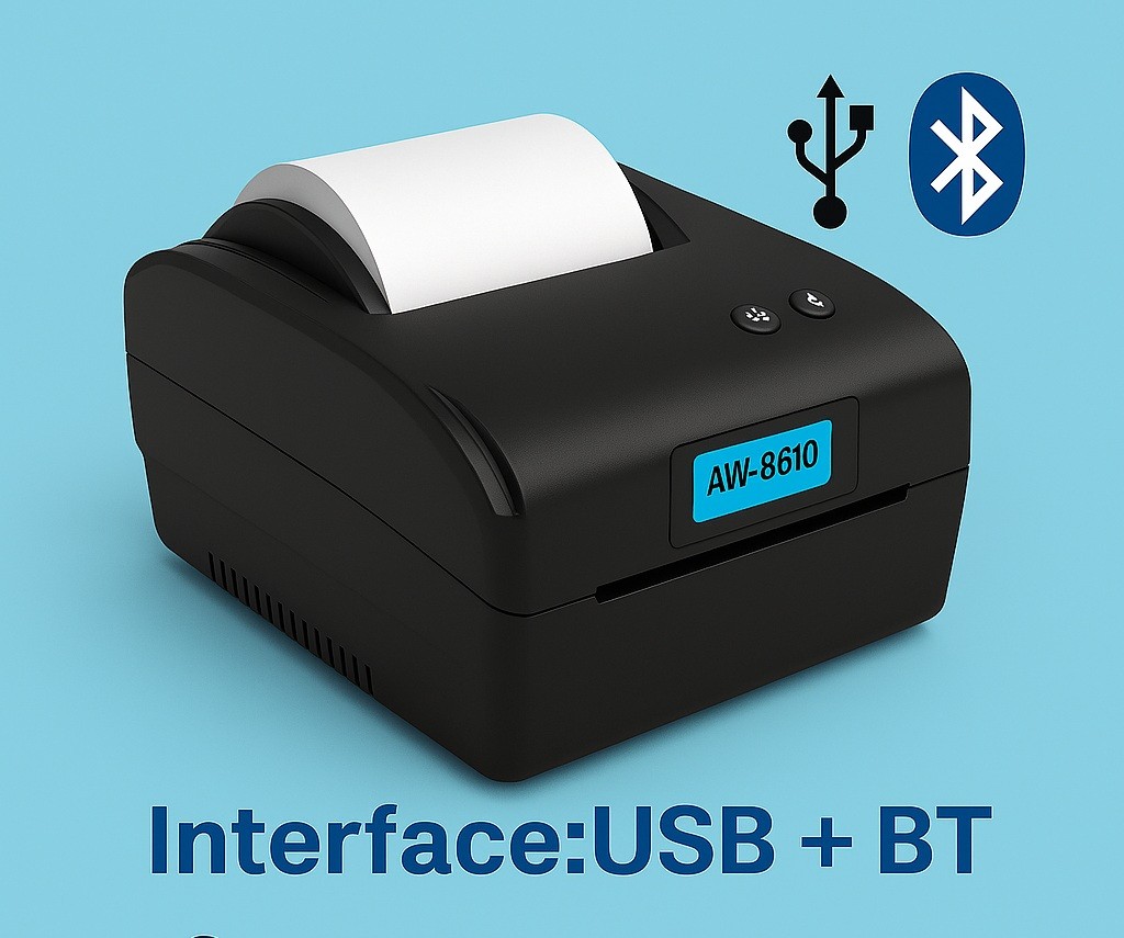 Asianwell AW- 8610 Thermal Barcode Label Printer USB-Bluetooth